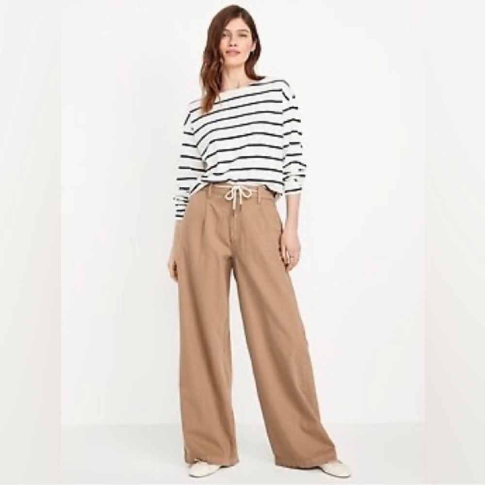 NWT! Old Navy High-Waisted Super Wide-Leg Drapey Pants - 12 TALL 🍓 2️⃣